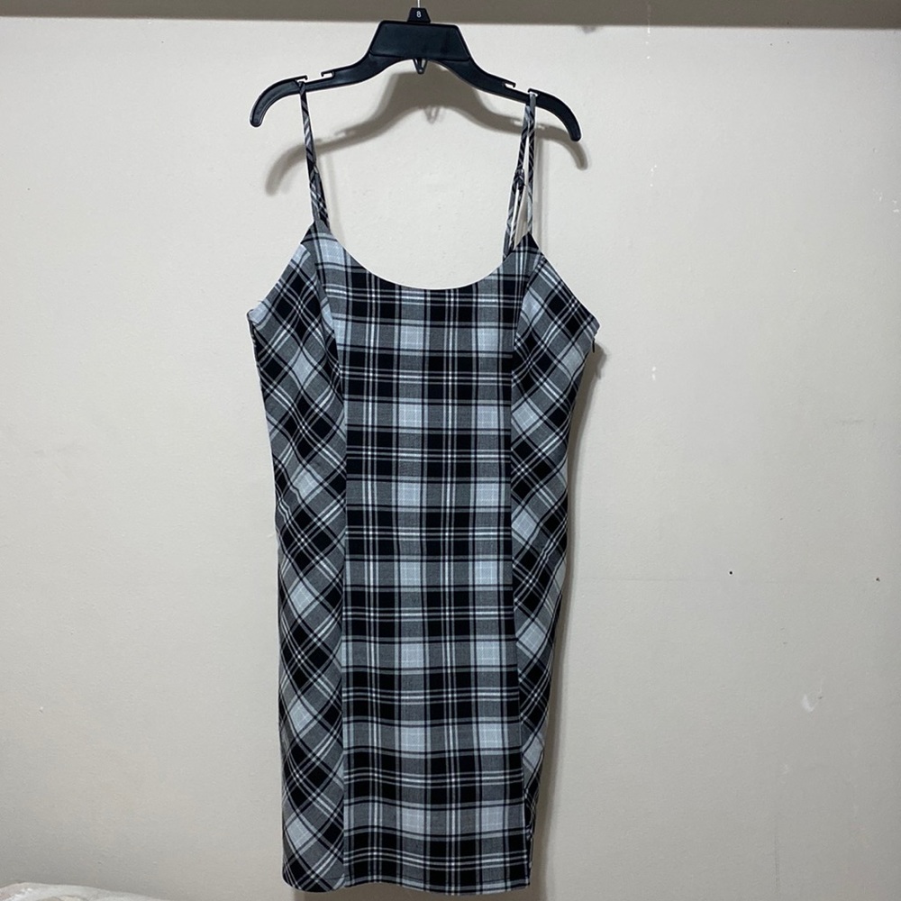 Grey Plaid Dress